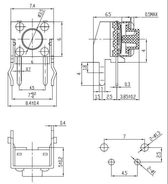 4 pin tactile switch datasheet